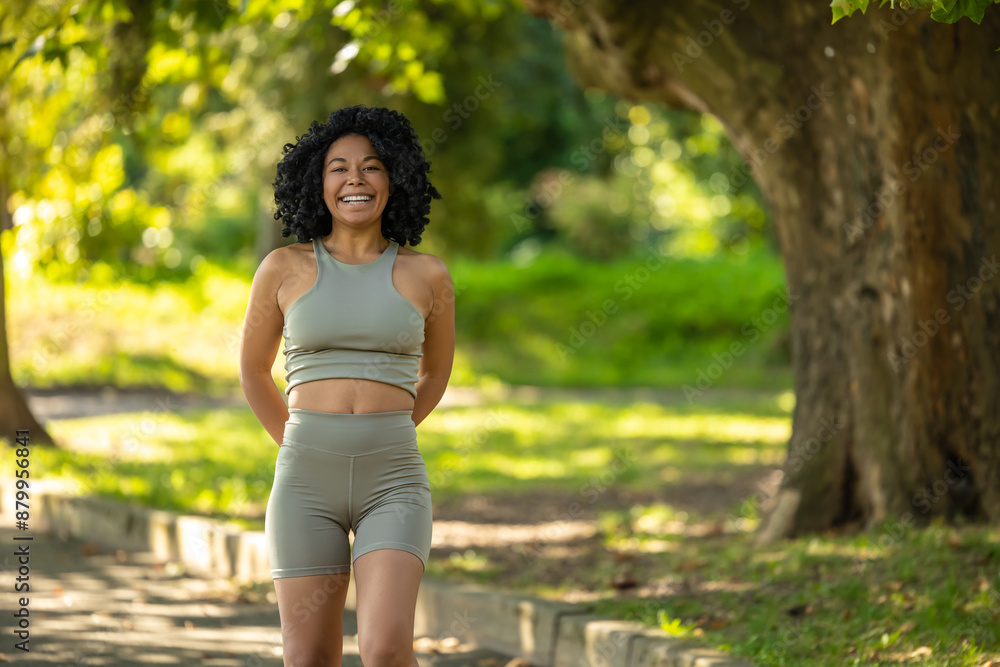 Cute woman in summer sportswear looking excited and happy Cute woman in summer sportswear looking excited and happy