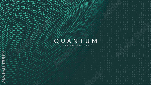 Quantum Background. Concept: intelligent computer research. Network banner for computing design. Analytical patterns for mobile security. Technolog Background.