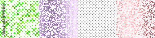 Seamless geometric dot pattern background set