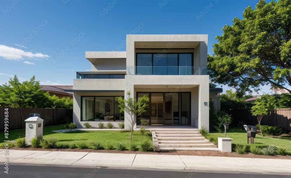 Fototapeta premium modern exterior home made with glasses