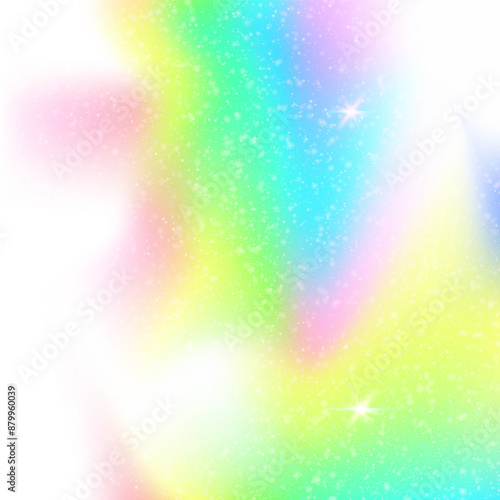 Kawaii Hologram. Purple Princess Invitation. Rainbow Gradient. Holographic Fantasy Mesh. Pink Blurred Pattern. Blue Cosmic Background. Girl Texture. Dream Kawaii Hologram.