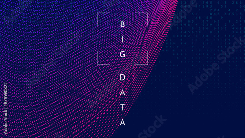 Innovate Background. Future intelligence in innovative digits. Partial cover of a network banner. 3D patterns of information particles. Big Data Background.