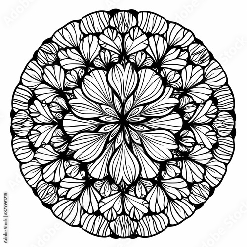 Intricate mandala coloring book for adults, perfect for relaxation and creativity © Nikita