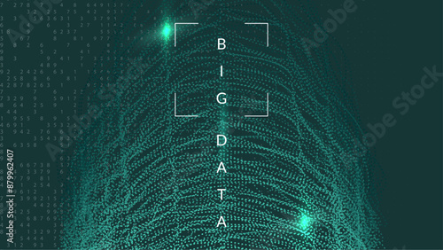 Digit Background. Innovation concept for intelligent learning. Design of a network with a cyber backdrop. Visualization of particles with financial value. Tech Background.