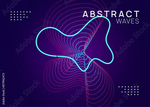 Night Club Design. Electro Vector. Discotheque Poster. Green Music Event. Blue Fest Background. Dance Concert Element. Electronic Audio Illustration. Violet Night Club Design