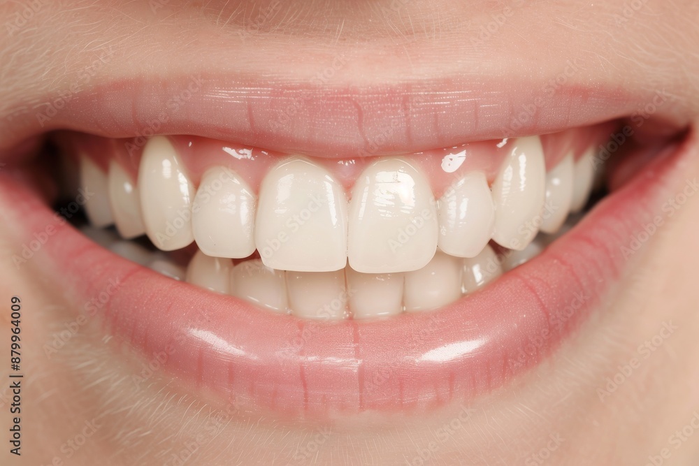 Fototapeta premium Close-up of women's pink lips. Make up. Beautiful simple AI generated image in 4K, unique.