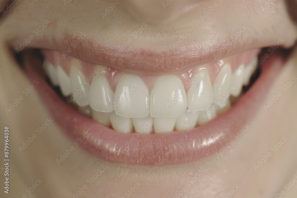 Obraz premium Close-Up Smile with Colorful Orthodontic Braces. Beautiful simple AI generated image in 4K, unique.