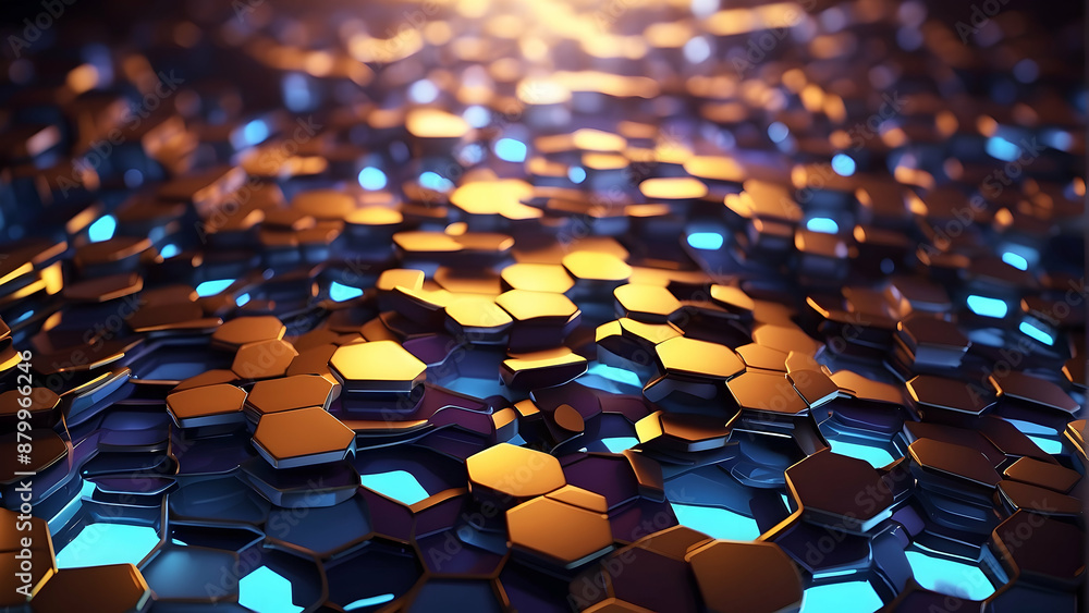 Abstract hexagonal glowing pattern wallpaper Abstract hexagonal glowing pattern wallpaper