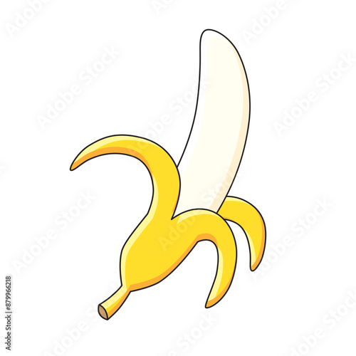 Peeled banana fruit isolated vector