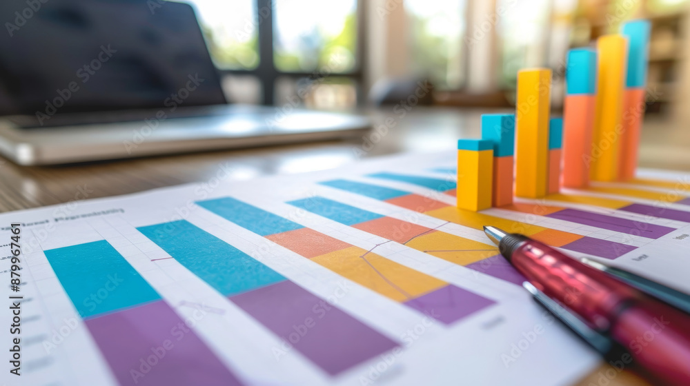 Business Charts and Graphs with Pen on paper Business Charts and Graphs with Pen on paper