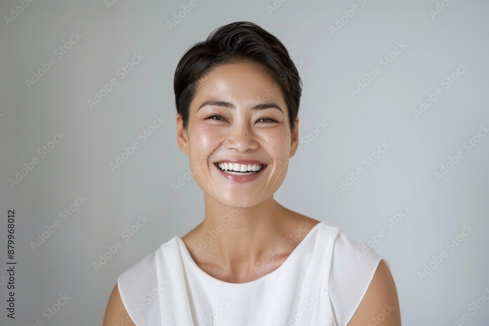 Skincare with beautiful Japanese Korean woman in her late thirties, with dark hair and wearing a white sleeveless top. Facial treatment, Cosmetology, Spa, Aesthetic, plastic surgery Skincare with beautiful Japanese Korean woman in her late thirties, with dark hair and wearing a white sleeveless top. Facial treatment, Cosmetology, Spa, Aesthetic, plastic surgery