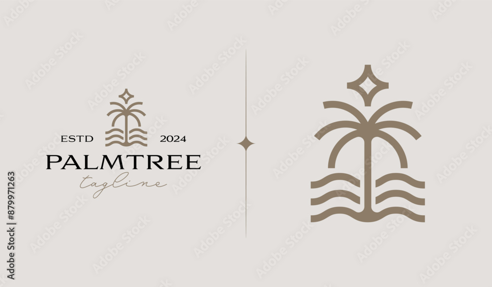Palm Tree Logo Template. Universal creative premium symbol. Vector illustration. Creative Minimal design template. Symbol for Corporate Business Identity Palm Tree Logo Template. Universal creative premium symbol. Vector illustration. Creative Minimal design template. Symbol for Corporate Business Identity