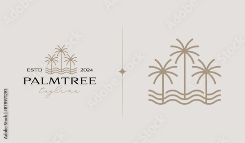 Palm Tree Logo Template. Universal creative premium symbol. Vector illustration. Creative Minimal design template. Symbol for Corporate Business Identity