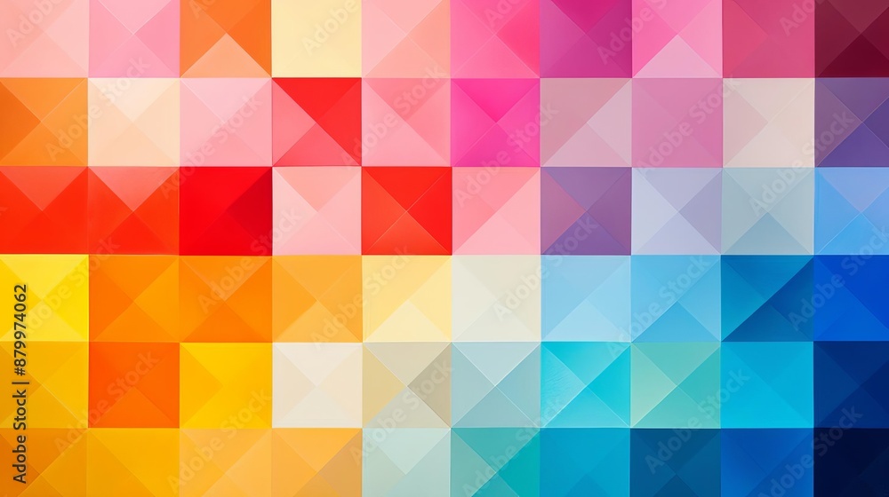 Colorful Geometric Pattern with Bright Tones Colorful Geometric Pattern with Bright Tones