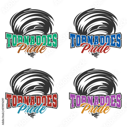 Tornadoes Illustration Clip Art Design Shape. Mascot Silhouette Icon Vector.	
