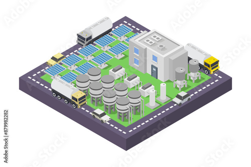 Hydrogen power plant isometric