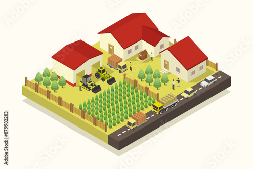 Isometric farm