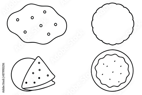 Chapati Line Drawing Artistic Design Concept