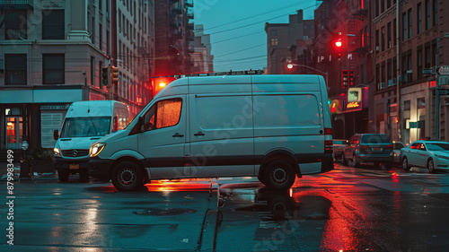 High end small work van in the city.