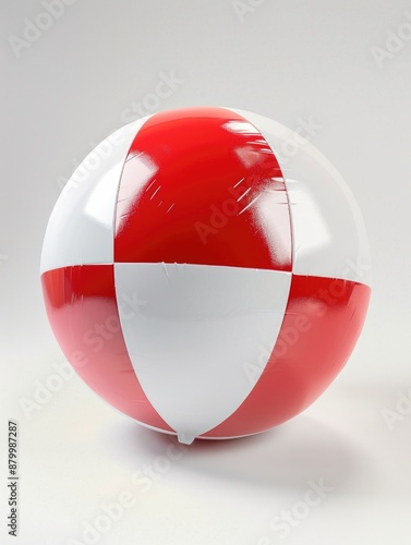 Free Download Red and white beach ball with white stripe - GFXLoad