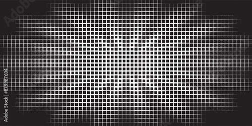 Hexagon halftone gradient texture. Abstract black grunge background