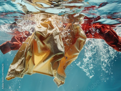 A person in a wetsuit swimming underwater, suitable for use in sports or educational images