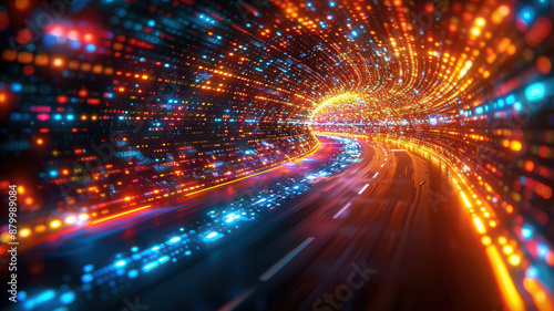 data speed way as internet background created with Generative AI technology