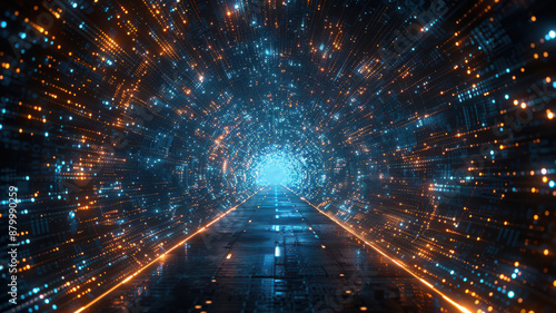 data speed way as internet background created with Generative AI technology