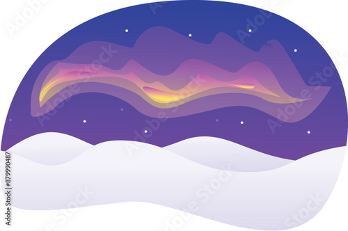 Mesmerizing aurora borealis painting the night sky with vibrant colors over a serene snowy landscape