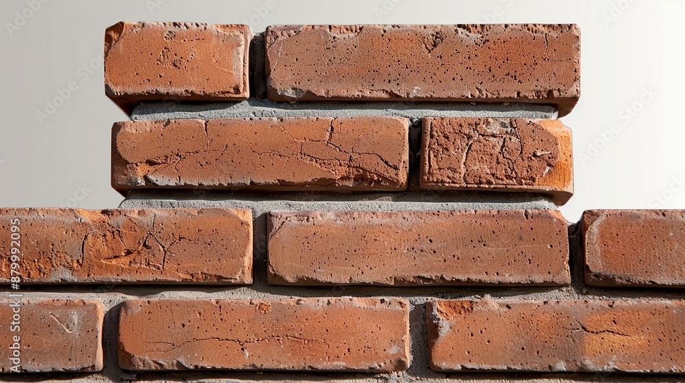 Obraz premium Brick wall textures with realistic details and weathered effects adding an urban and rustic charm to backgrounds perfect for gritty designs Illustration, Image, , Minimalism,