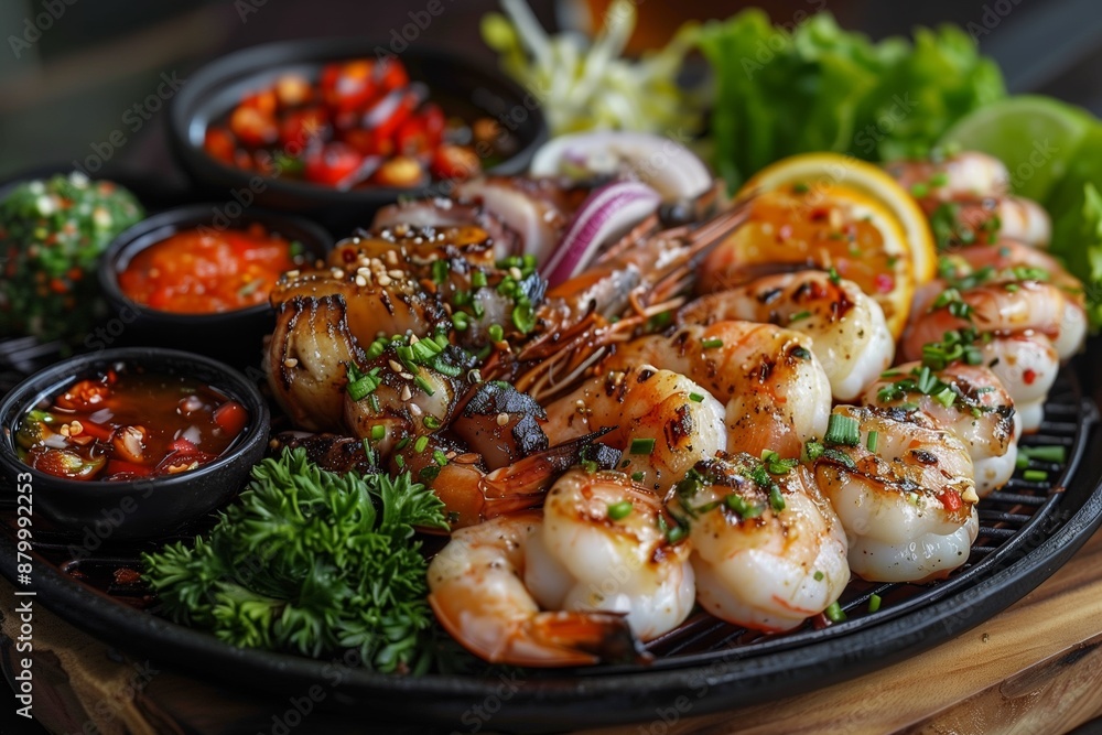 grilled shrimps with vegetables grilled shrimps with vegetables