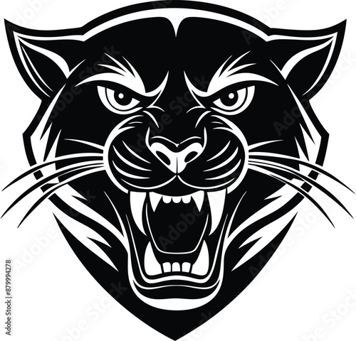"Fierce Panther Head Illustration"
