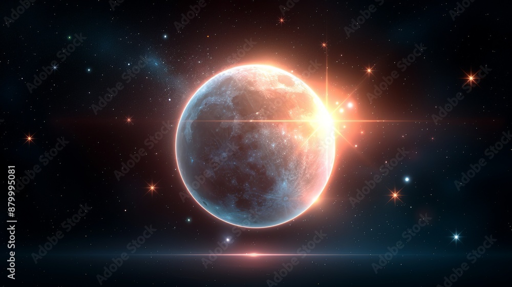 Obraz premium Space-themed illustration with stars and galaxies evoking a sense of wonder and exploration ideal for sci-fi and fantasy designs Illustration, Image, , Minimalism,