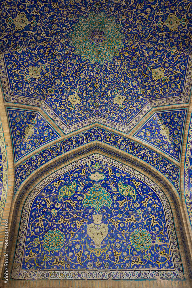 Mind blowing details of antique Persian tile work in a mosque in Esfahan, Iran. Mind blowing details of antique Persian tile work in a mosque in Esfahan, Iran.