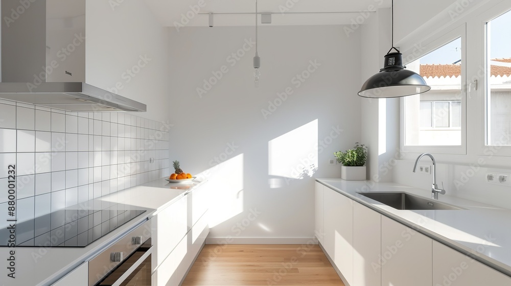 A bright and airy kitchen with sleek cabinetry and minimalist design elements creating a functional and stylish space for cooking and entertaining Illustration, Image, , Minimalism, A bright and airy kitchen with sleek cabinetry and minimalist design elements creating a functional and stylish space for cooking and entertaining Illustration, Image, , Minimalism,