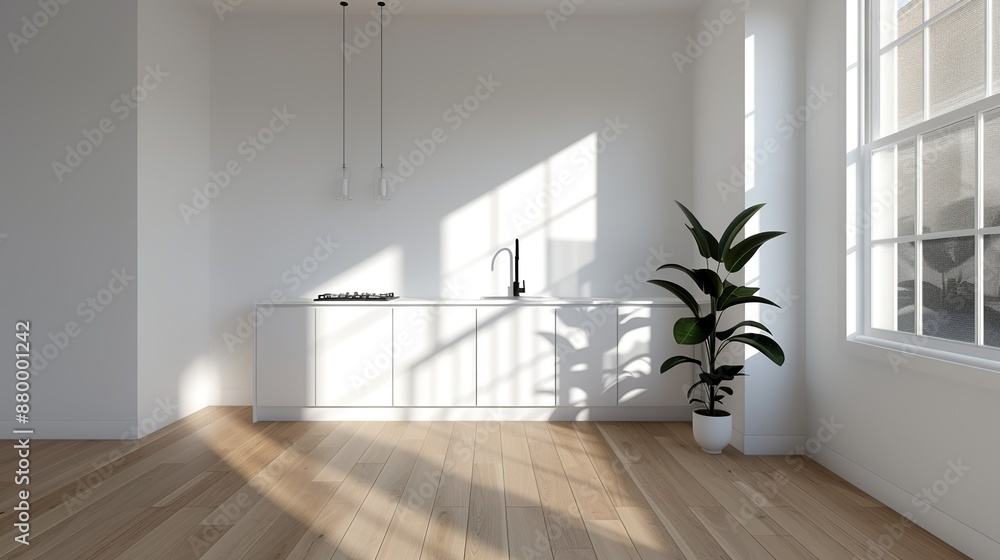 A bright and airy kitchen with sleek cabinetry and minimalist design elements creating a functional and stylish space for cooking and entertaining Illustration, Image, , Minimalism, A bright and airy kitchen with sleek cabinetry and minimalist design elements creating a functional and stylish space for cooking and entertaining Illustration, Image, , Minimalism,