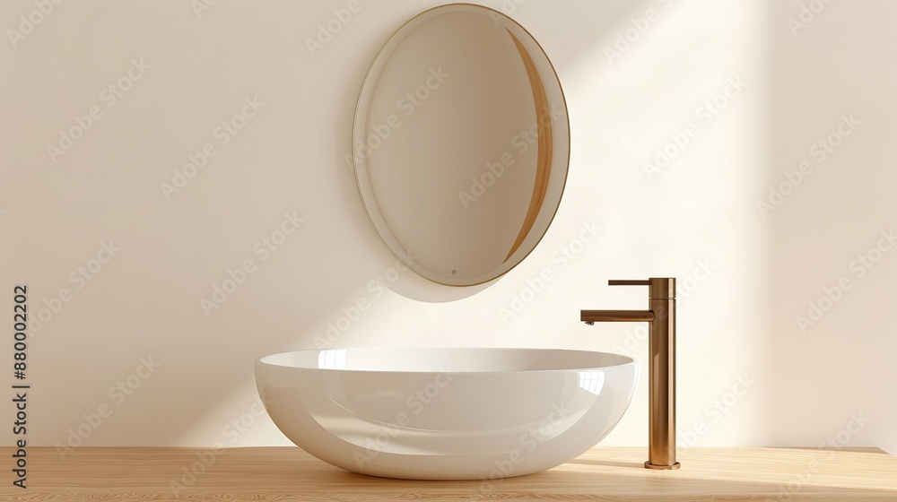A serene bathroom with minimalist fixtures and a neutral color scheme creating a spa-like atmosphere perfect for relaxation and rejuvenation Illustration, Image, , Minimalism, A serene bathroom with minimalist fixtures and a neutral color scheme creating a spa-like atmosphere perfect for relaxation and rejuvenation Illustration, Image, , Minimalism,