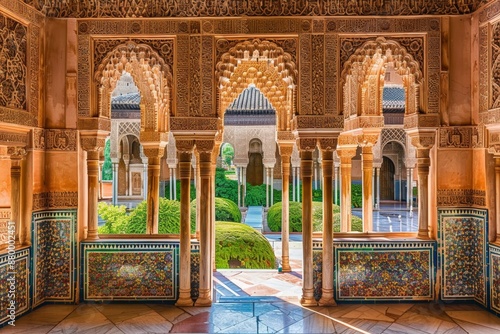 Moorish influence at alhambra palace in granada  a testament to cultural heritage photo