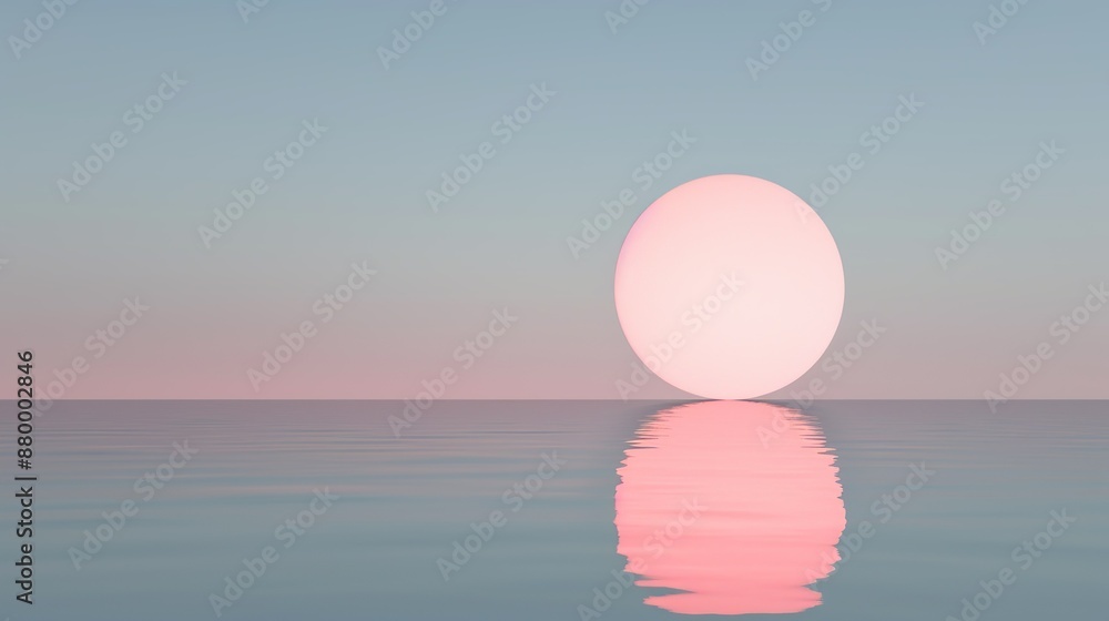 Beach sunsets in pastel shades casting a soft and soothing glow over the tranquil waters Illustration, Image, , Minimalism, Beach sunsets in pastel shades casting a soft and soothing glow over the tranquil waters Illustration, Image, , Minimalism,