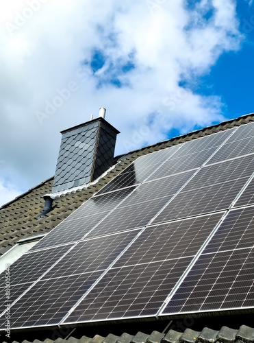 Wallpaper Mural Solar panels producing clean energy on a roof of a residential house Torontodigital.ca