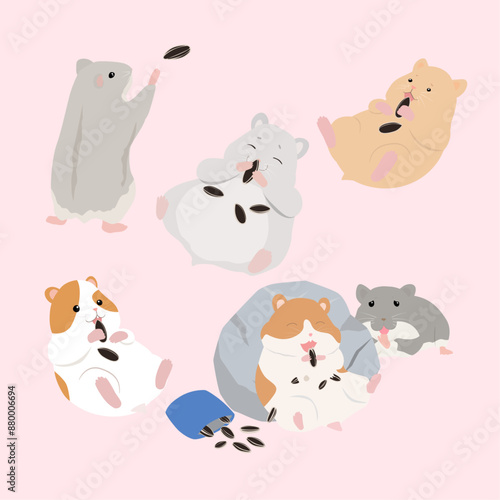 ハムスター, 食事中のハムスター, 食べ過ぎのハムスター