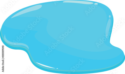 Cartoon puddle of water, juice, or paint spilling and making a mess