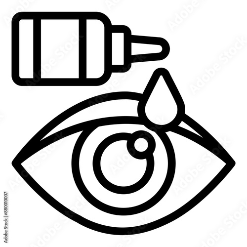 Eye dropper icon for medicine application and health themes