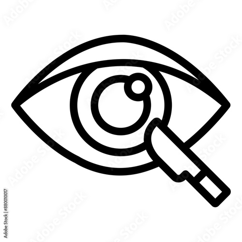 Eye surgery icon for vision correction and medical themes