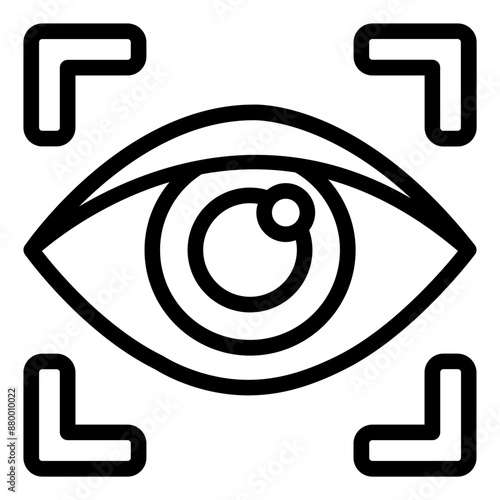 Eye focus points icon for vision accuracy and medical themes