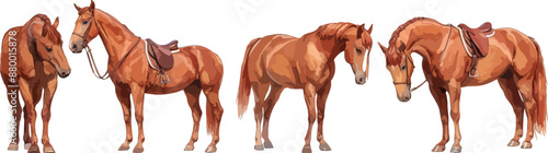 brown horse watercolor clipart