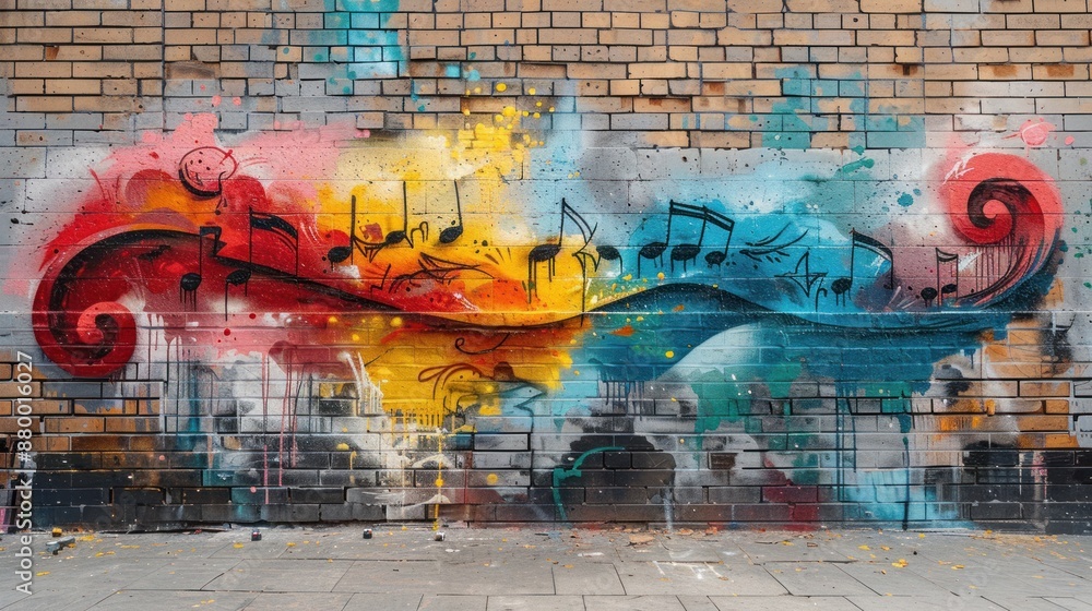 Fototapeta premium Musical Graffiti Wall Art