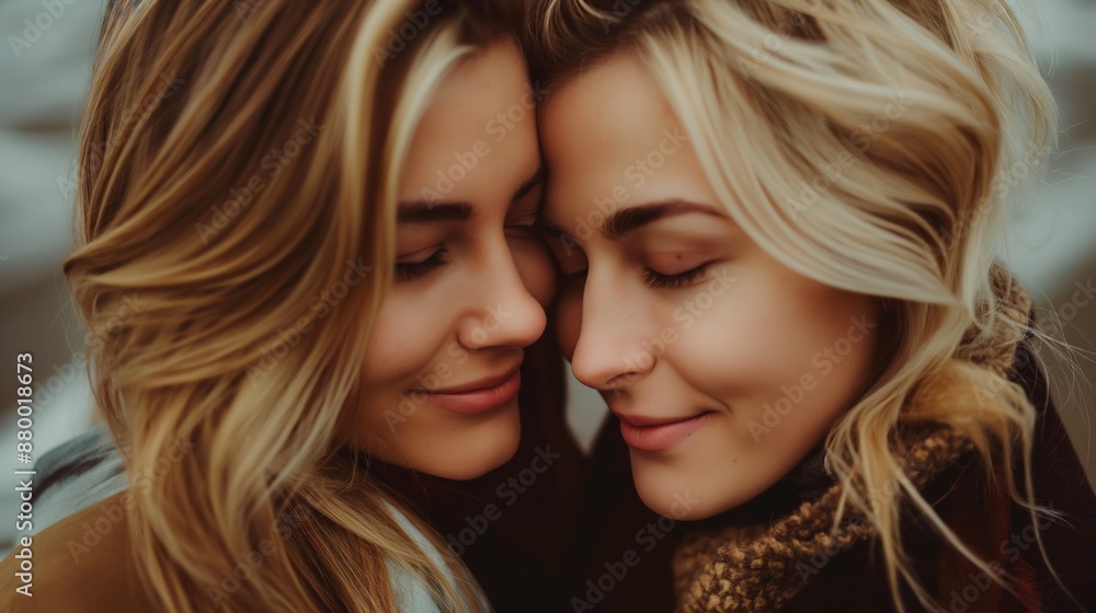 Lesbian couple sharing an intimate, romantic moment together on a date. Two beautiful women in love and dating. Lesbian couple sharing an intimate, romantic moment together on a date. Two beautiful women in love and dating.