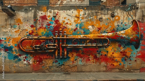 Trumpet Graffiti Mural