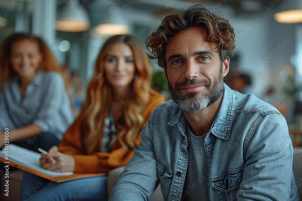 People are sitting at an appointment with a family psychologist, engaged in a discussion People are sitting at an appointment with a family psychologist, engaged in a discussion